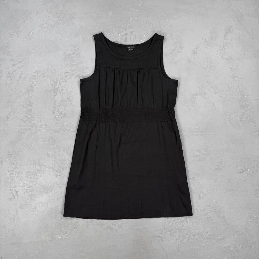 Theory Haratia Black Linen Blend Dress Women's Medium